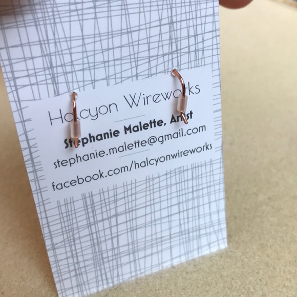 Copper Wire Rainbow Bead Spiral Dangle Earrings - Picture 3 of 5